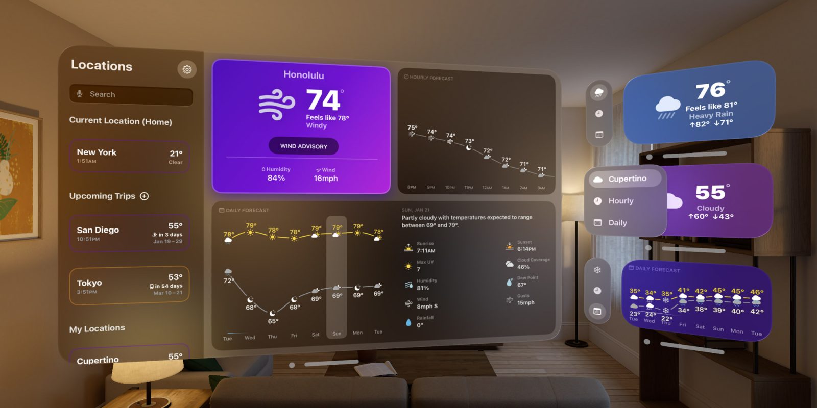 Mercury Weather updated with new features and Apple Vision Pro app